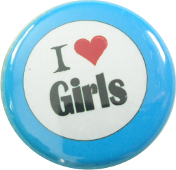 I love girls Button blau